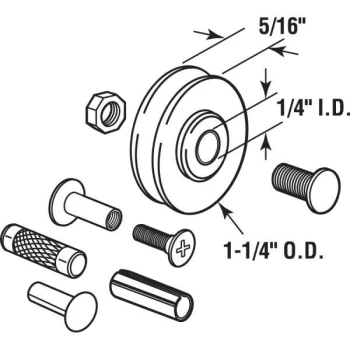 GENERIC 1-., Nylon Ball Bearing, Slide Dr Roller Set, Package Of 2 - Image 2