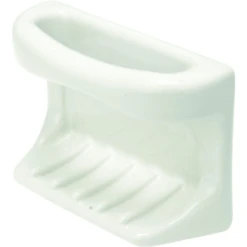 Lenape White Porcelain Soap Holder With Rag Bar Tile-In Mount