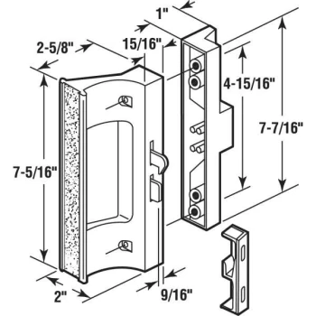 GENERIC Sliding Dr Le, 4-15/16in Hole Centers, Black - Image 2