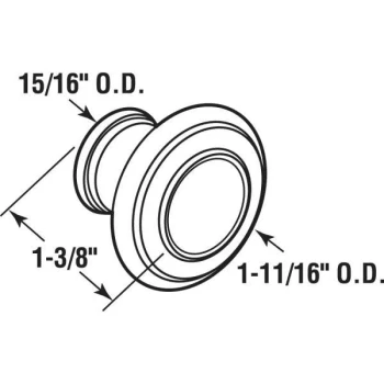 GENERIC Bi-Fold Dr Knob, 1-11/16in Out Dia Satin Nkl - Image 2