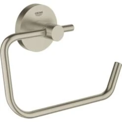 Grohe Essentials Brushed Nickel Toilet Paper Holder Without Cover