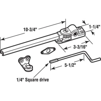 GENERIC 10-3/4in Chrm Reversible Casement Window Op, Parlyn Windows - Image 2