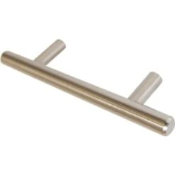 6" Stainless Drawer Pull 3-3/4" Center Holes, Satin Nickel, Package Of 5