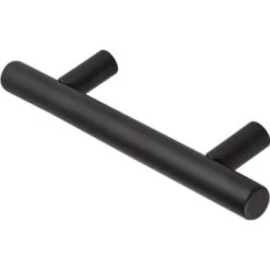 GENERIC Hollow Bar Cabinet Pull 3 Inch Hole Center, Black, Package Of 10