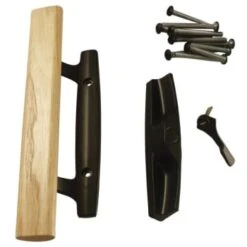 Strybuc Patio Door Black Zinc Handle Set Without Key Lock Pack Of 2