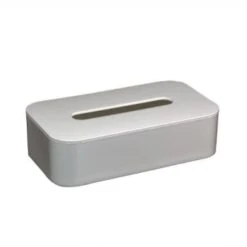 Hapco Contempo Flat Tissue Box Cover, Gloss White, Case Of 12