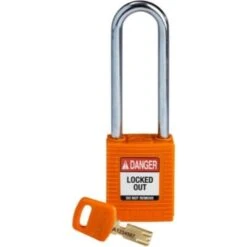 Brady Safekey 3 In Steel Shackle Lockout Padlock (12-Pack) (Orange)