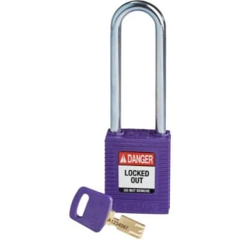 Brady Safekey 3 In Steel Shackle Lockout Padlock (12-Pack) (Purple)
