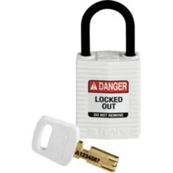 Brady Safekey 1 In Plastic Shackle Lockout Padlock (12-Pack) (White)