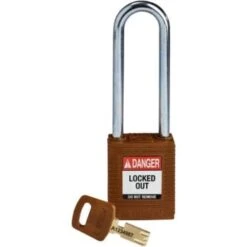 Brady Safekey 3 In Steel Shackle Keyed Different Nylon Padlock (12-Pack) (Brown)