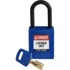 Brady Safekey 1.5 In Plastic Shackle Keyed Different Nylon Padlock (12-Pack) (Blue)