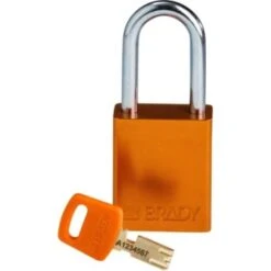 Brady Safekey 1.5 In Steel Shackle Keyed Different Aluminum Padlock (12-Pack) (Orange)