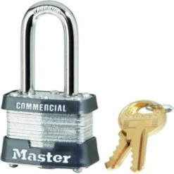 Master Lock #3 Laminated Steel Padlock W/ Long Shackle, 1-9/16 " A383