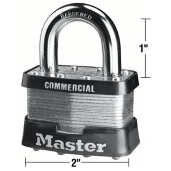 Master Lock Number Five 2" Body Laminated Steel Padlock - Image 2
