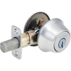 Kwikset Satin Nickel Sgl Cylinder Deadbolt W/ Microban Tech, 660 Series