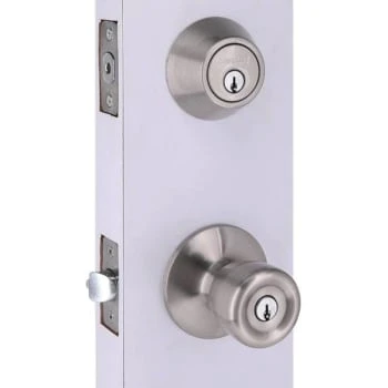 Defiant Waterbury Satin Nickel Door Knob & Deadbolt Combo, 2-3/8 - 2-3/4in - Image 2