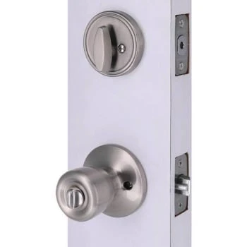 Defiant Waterbury Satin Nickel Door Knob & Deadbolt Combo, 2-3/8 - 2-3/4in - Image 4