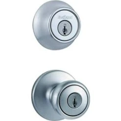 Kwikset Tylo Exterior Entry Door Knob And Single Cylinder Deadbolt, Package Of 4