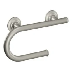 Moen Grab Bar Brushed Nickel 8" Grab Bar With Paper Holder