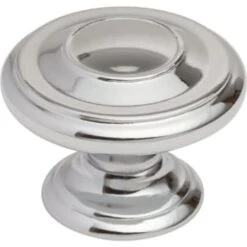 Liberty Hardware 1-3/8 Harmon Knob Polished Chrome, Package Of 12