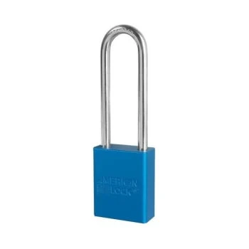 American Lock 5 Pin Anodized Aluminum Tumbler Padlock Boron Alloy Shackle (Blue)