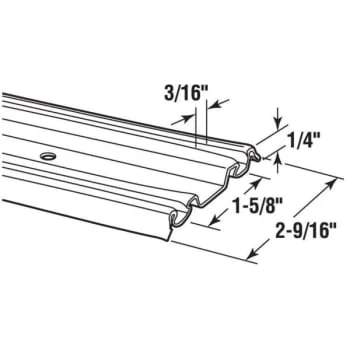 Renin Bypass Door Bottom Track 72" Satin Nickel Finish - Image 2
