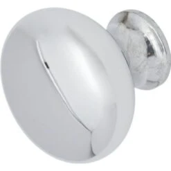 1-1/4" Cabinet Knob, Die-Cast Zinc, Polished Chrome, Package Of 5